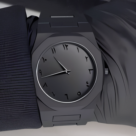 Arabic Aura Watch – Elegant Matte Black Finish
