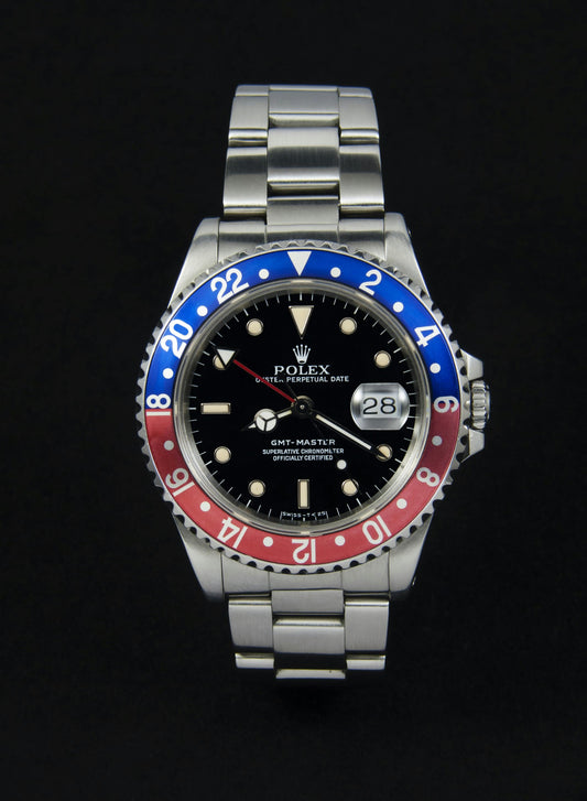 POLEX GMT-Master Pepsi Edition – Dual Tone Bezel Luxury Chain Watch for Men